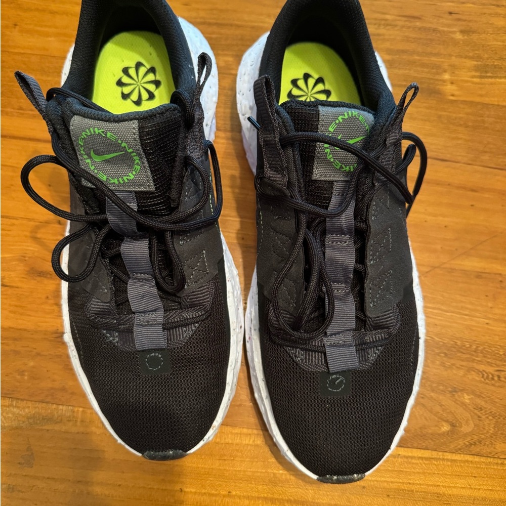 Nike Women’s Crater Impact Black and Neon Green Sneakers